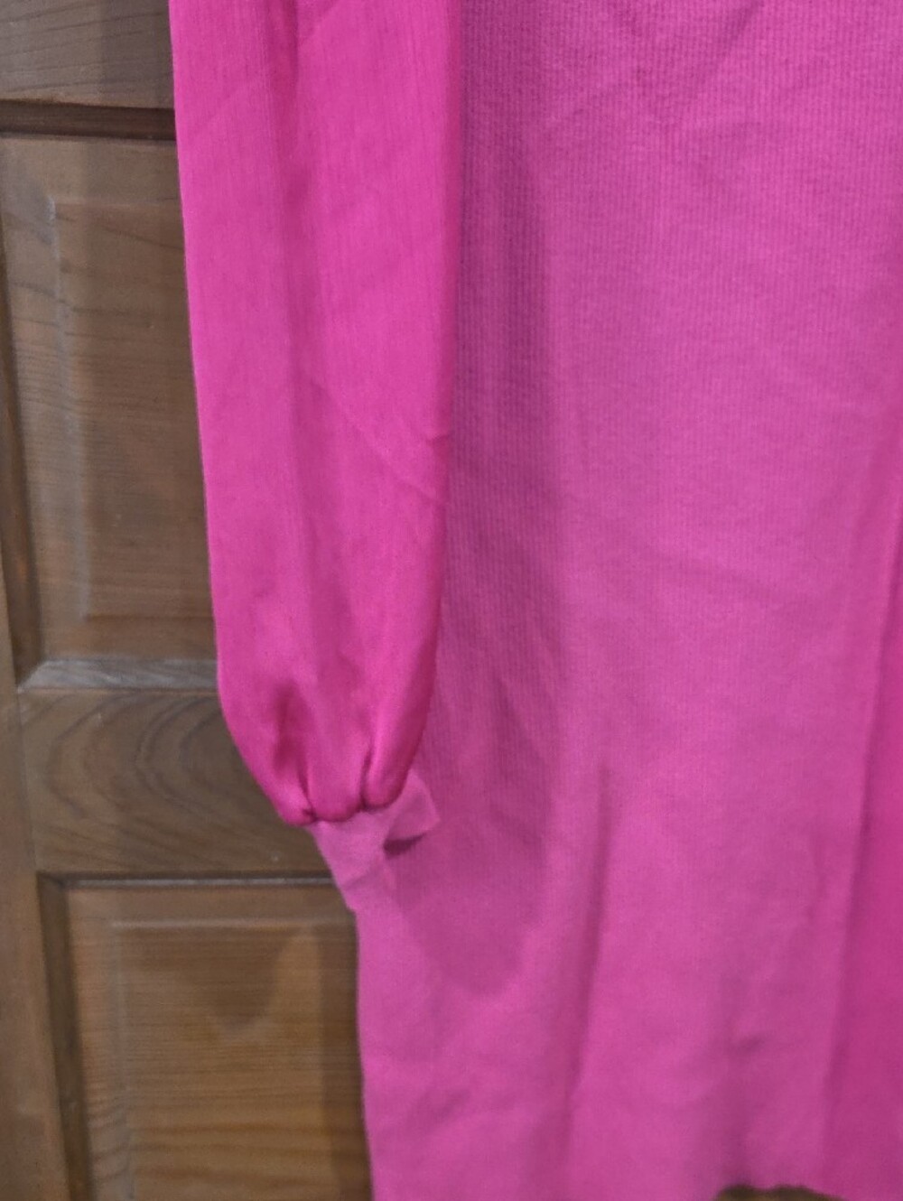 Cato Bright Pink Square Neck Knit Dress with Back Tie - Picture 5 of 8